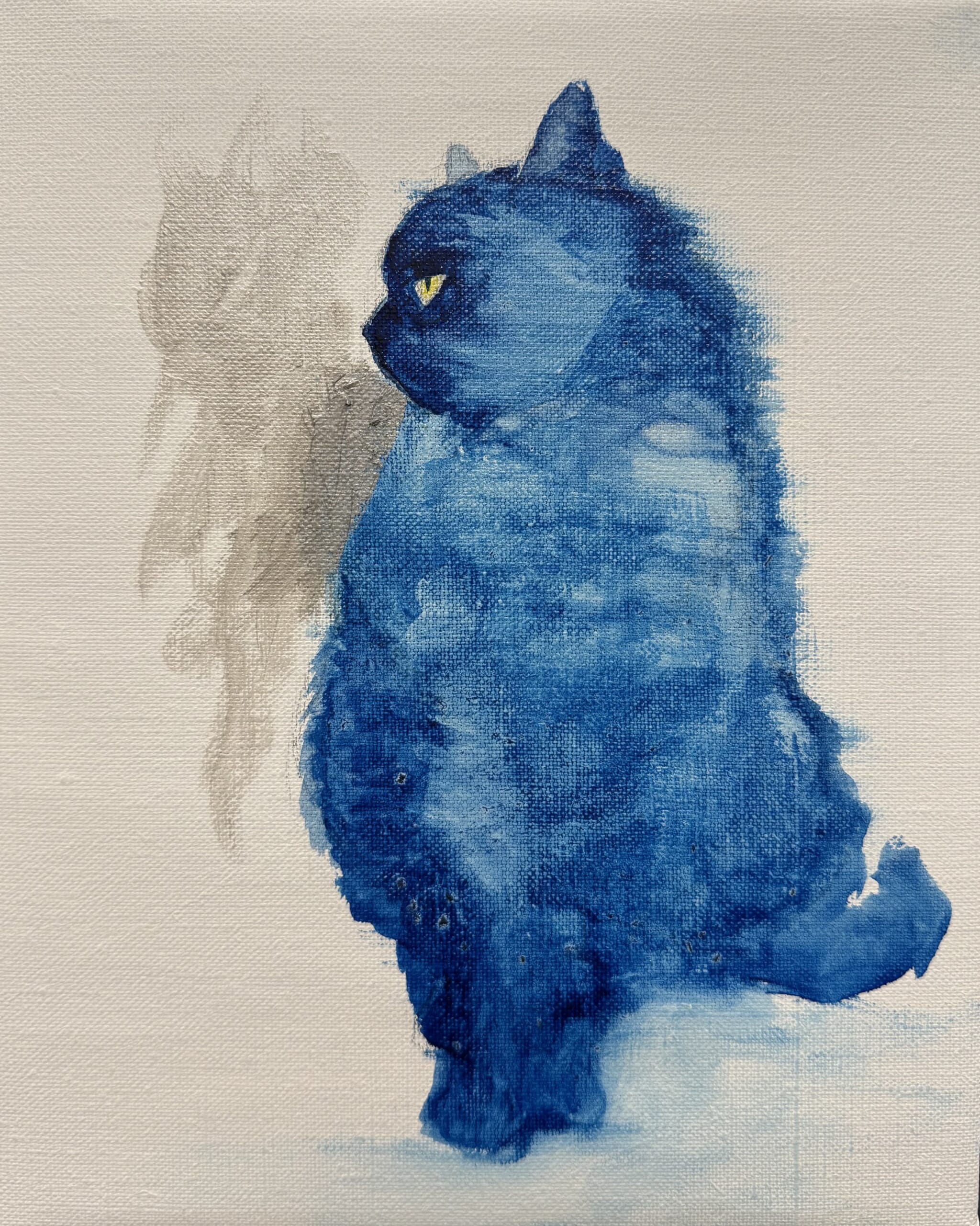 青い猫の絵画
